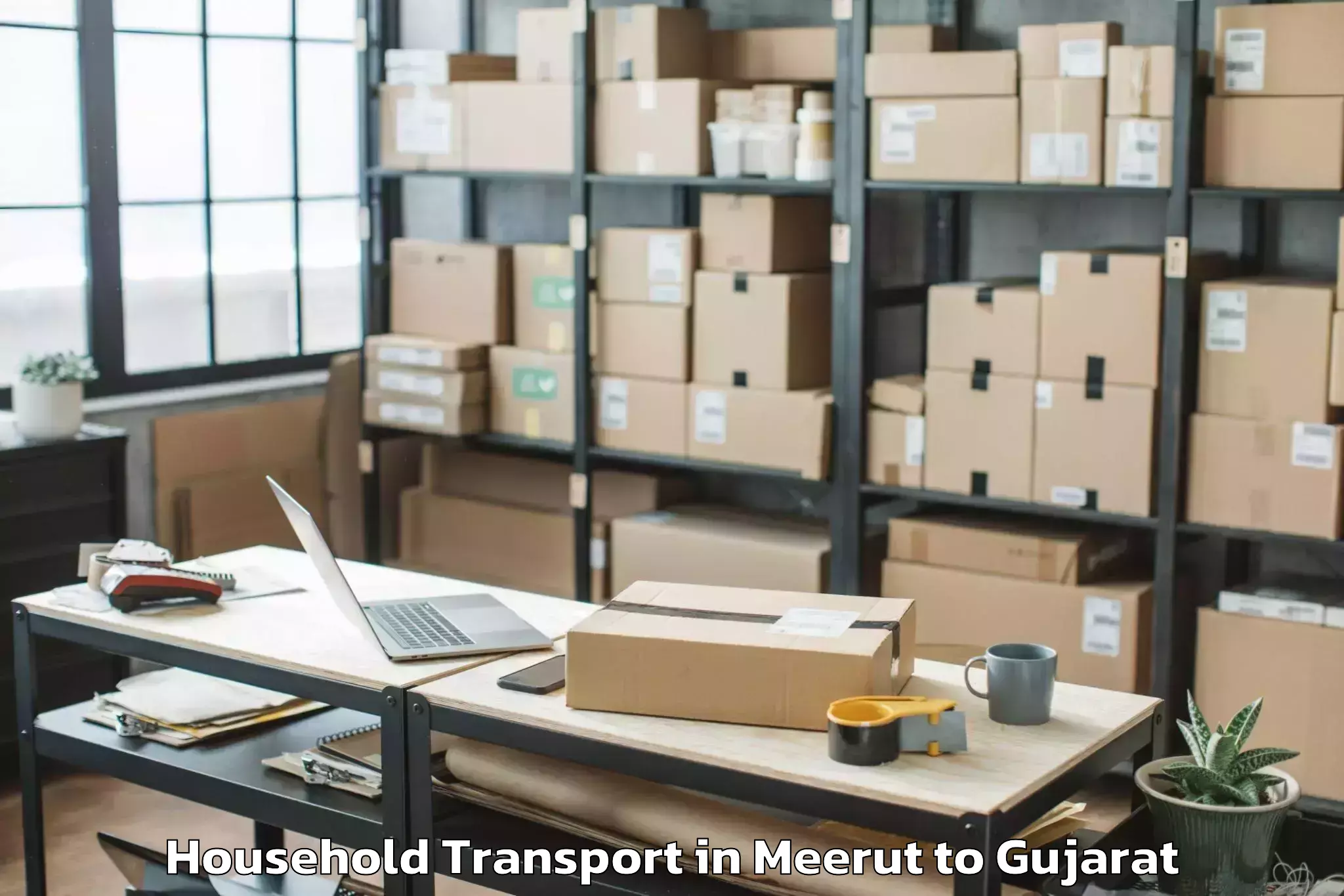 Book Meerut to Adalaj Household Transport